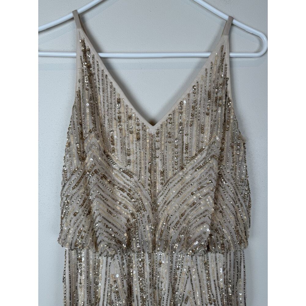 BHLDN Cream Fidelia Beaded Maxi Dress Oyster Sz 6 Anthropologie Wedding Gown - Picture 5 of 13